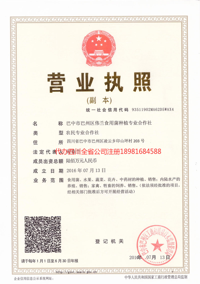 凤庆凤庆伟兰食用菌种植专业合作社